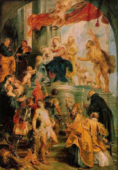 RUBENS, Pieter Pauwel Virgin and Child Enthroned with Saints Germany oil painting art